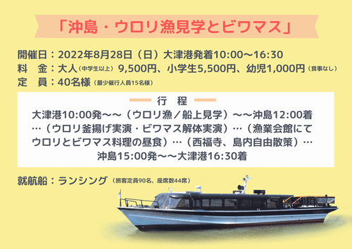 沖島ウロリ漁見学とビワマス日時料金行程バナー